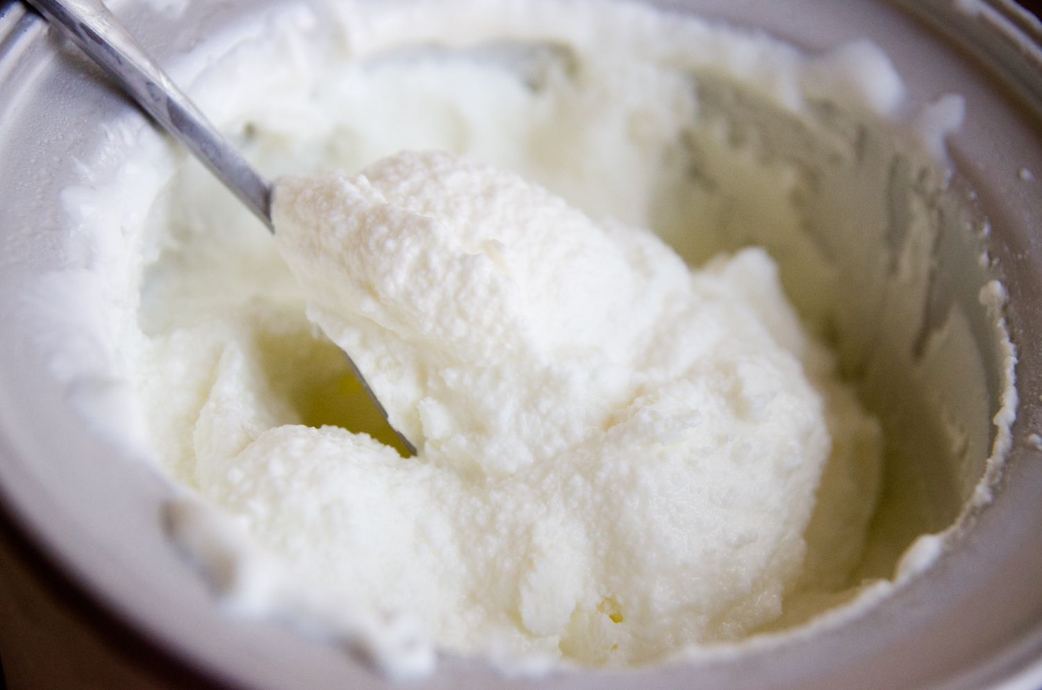 Churning just plain yogurt makes a delicious slushy (but it will freeze rock hard).