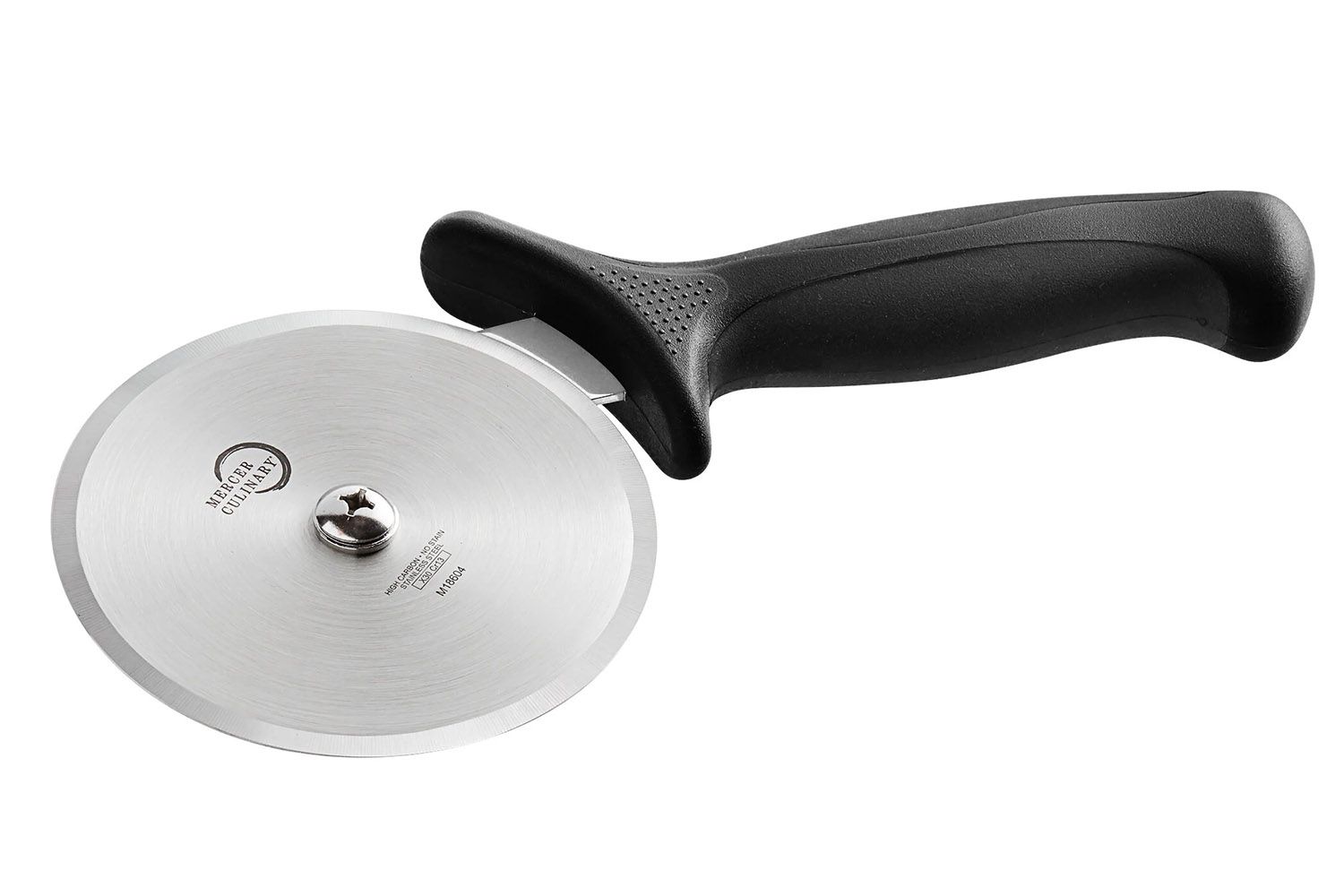 Mercer Culinary M18604BK Millennia 4" High Carbon Steel Pizza Cutter with Black Handle