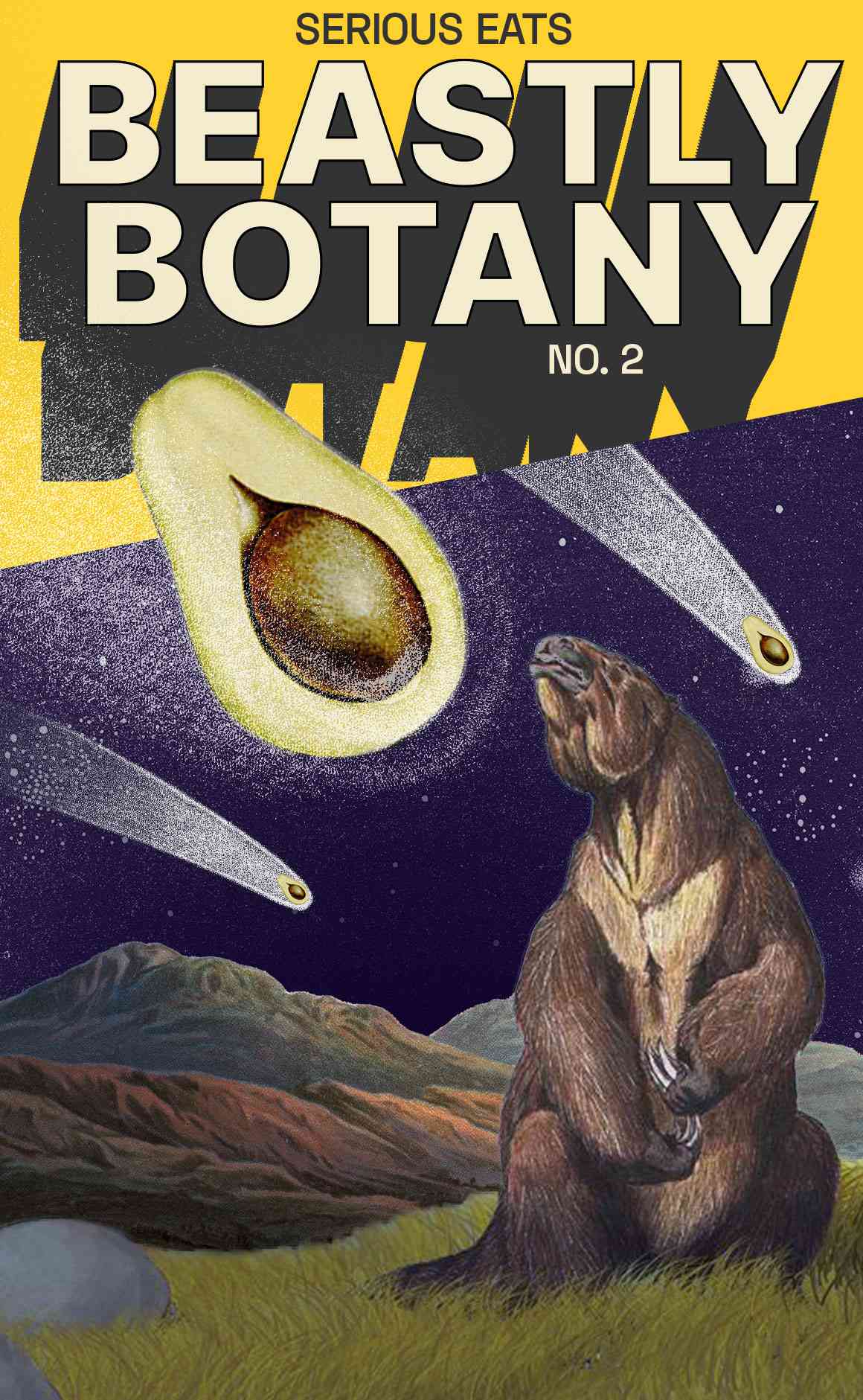 Pulp Fiction cover of a avocado attacking a sloth