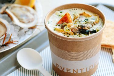 Clam chowder at Eventide Fenway