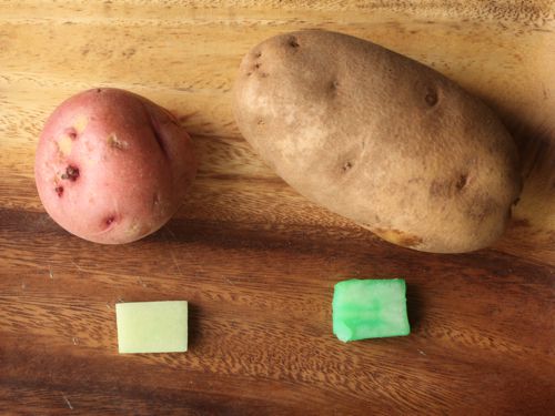 蜡红马铃薯和赤褐色马铃薯立方体的吸色性比较gydF4y2Ba