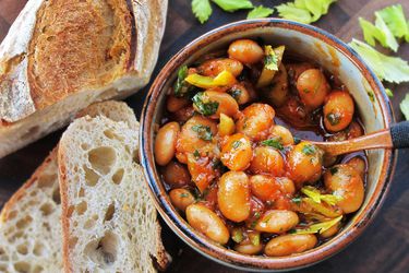 Warm Spanish-Style Giant Bean Salad With Smoked Paprika and Celery