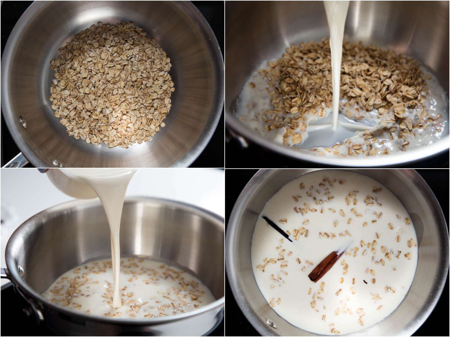 烤燕麦拼贴，在奶制品中加入肉桂和香草