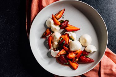 aquafaba meringue cookies with strawberry compote