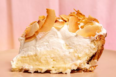 Slice of coconut creme pie