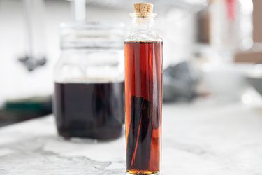 A single jar of vanilla extract