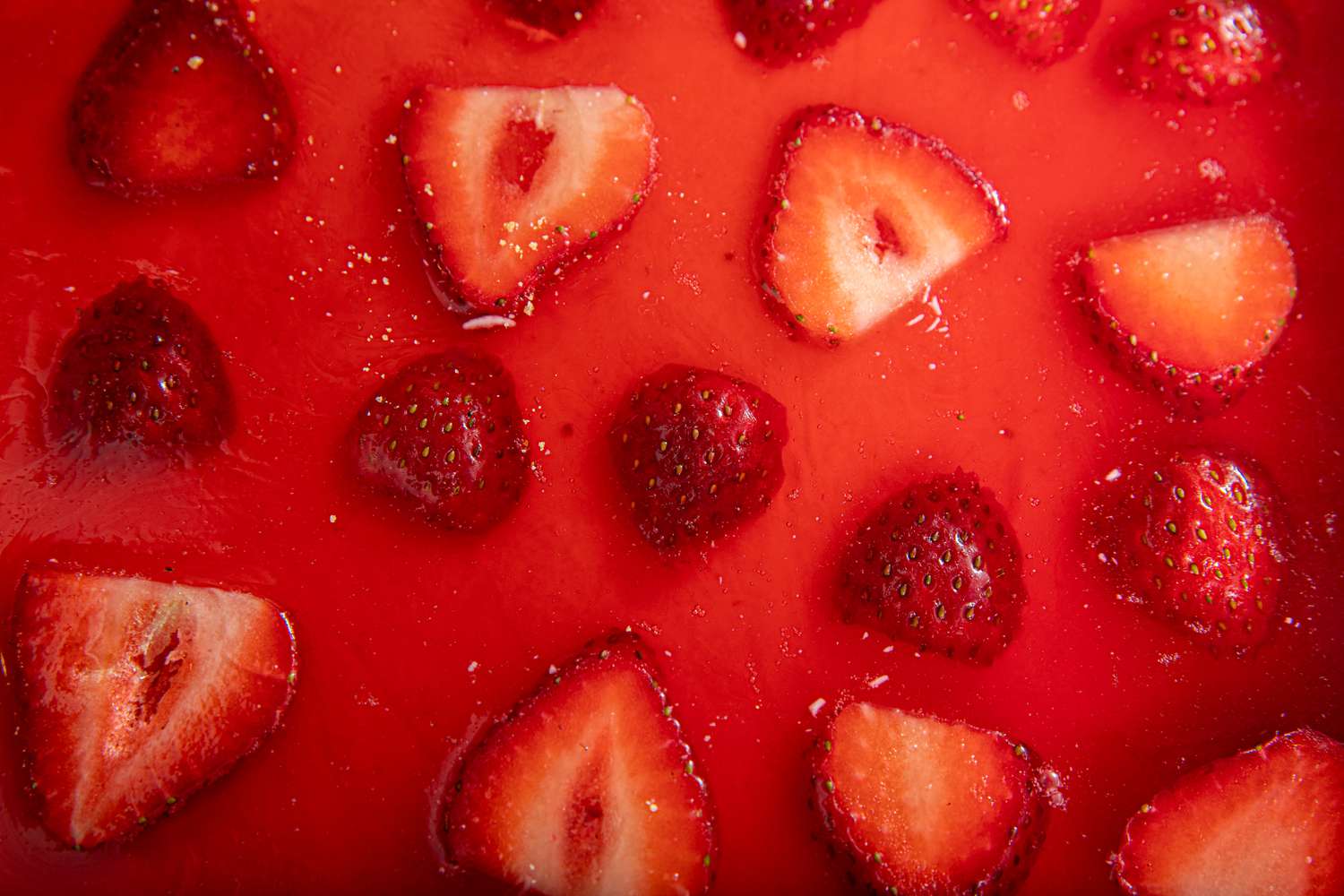 果冻草莓的俯视图