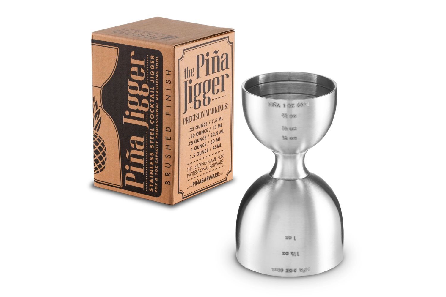 PiÃ±a Barware The Bell Jigger，拉丝完成