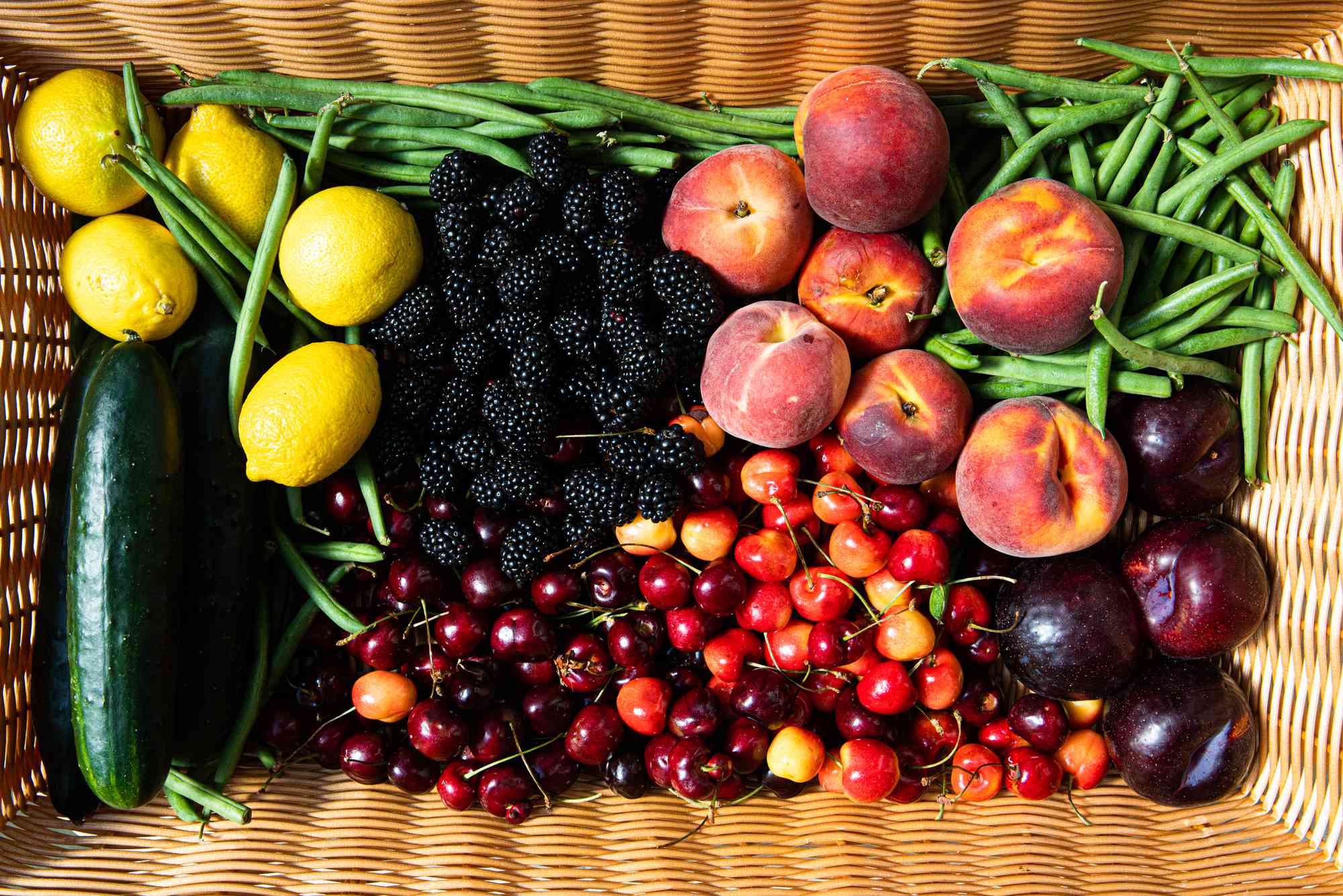 Basket of fruit and vegetables