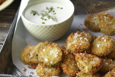 Fried Homemade Pickles with Ranch Dressing