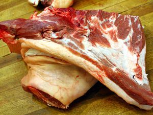 一份猪肉肉切除术的肉切除术。