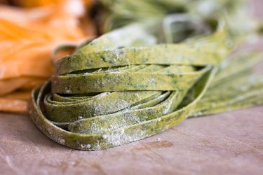 spinach-colored pasta