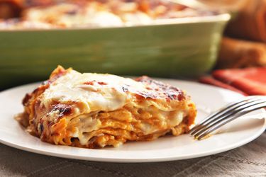 Cross-section view of squash lasagna