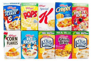 Mini box variety packs of breakfast cereal.