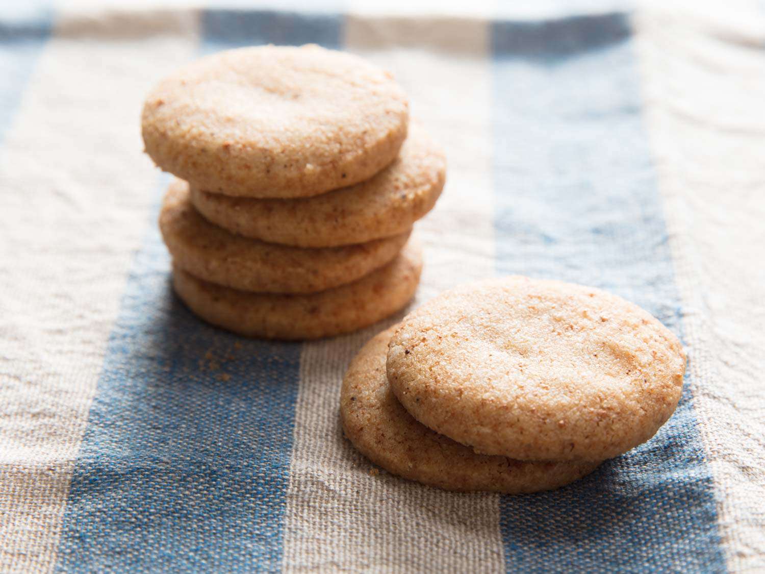 Two short stacks of brown butter shortbread