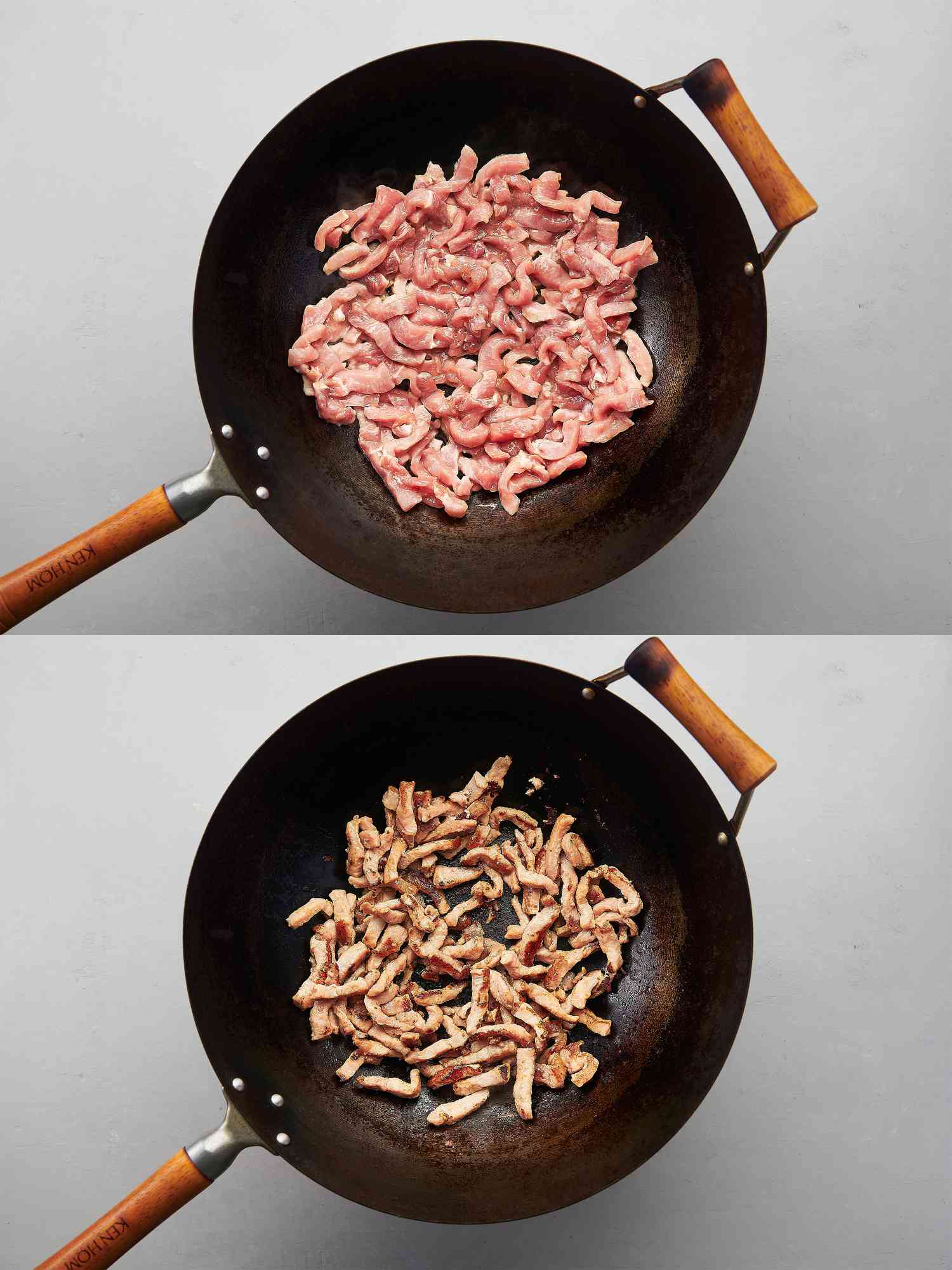 猪肉在锅里的油上铺成一层，猪肉在锅里煮熟gydF4y2Ba