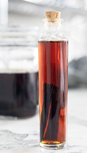 A single jar of vanilla extract