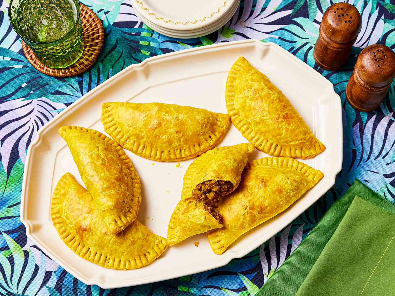 Overhead view of Jamaican Beef Patties