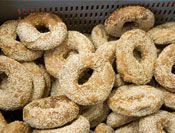 A pile of Montreal bagels.