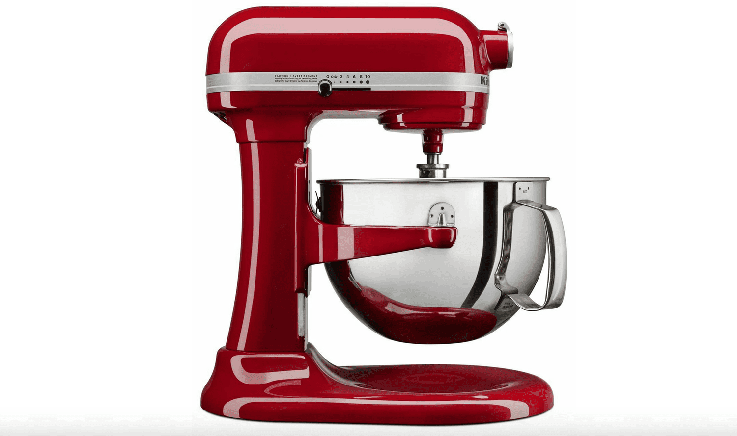 a red kitchenaid stand mixer