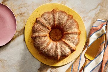 Overhead view of a whole Apple Cider Dough Cake