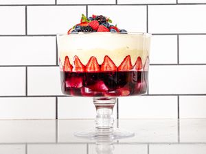 Trifle on a white counter