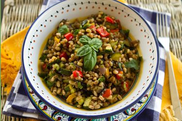 Farro, Lentil and Roasted Vegetable Salad