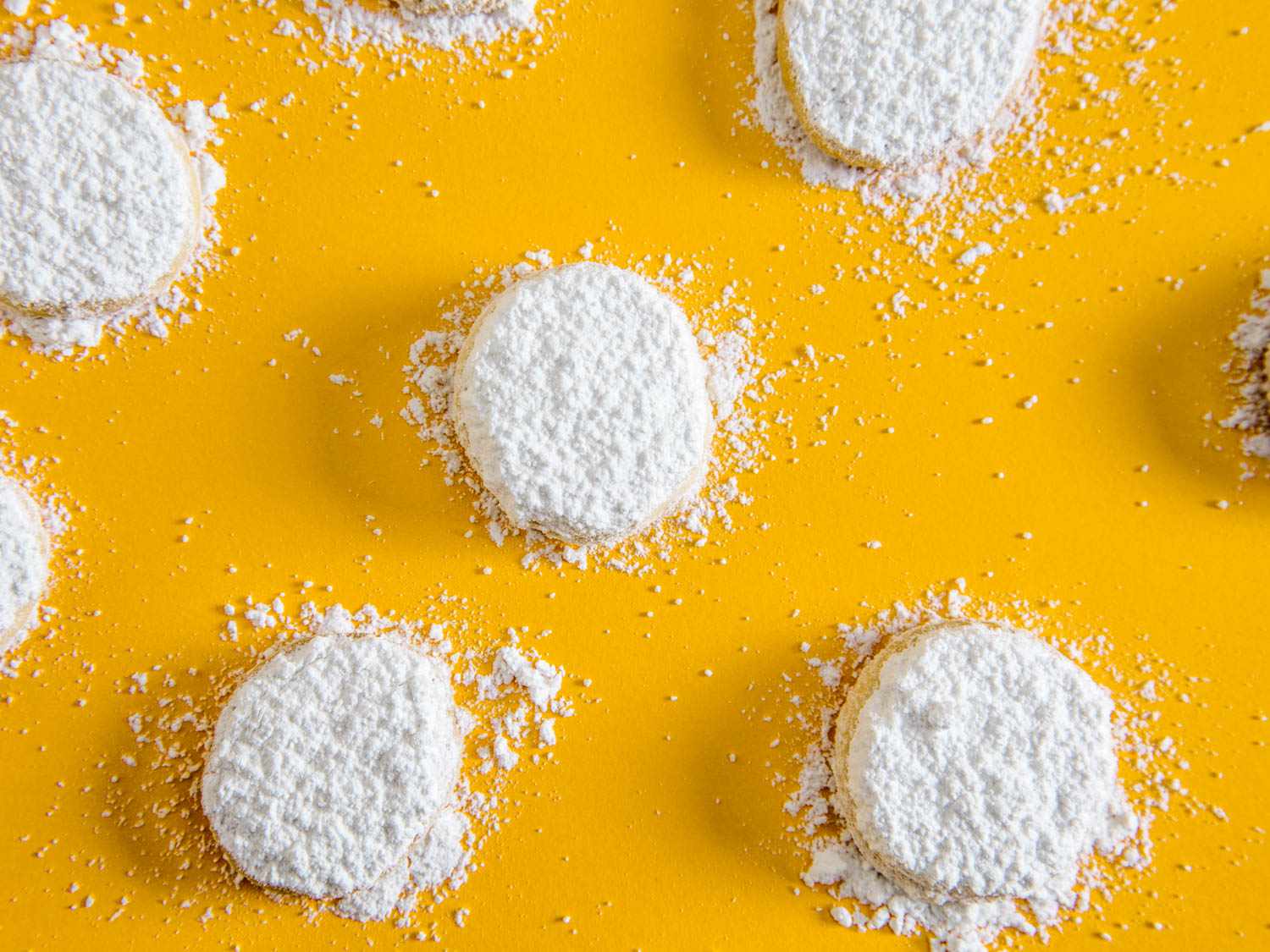 Lemon meltaway cookies covered in powdered sugar