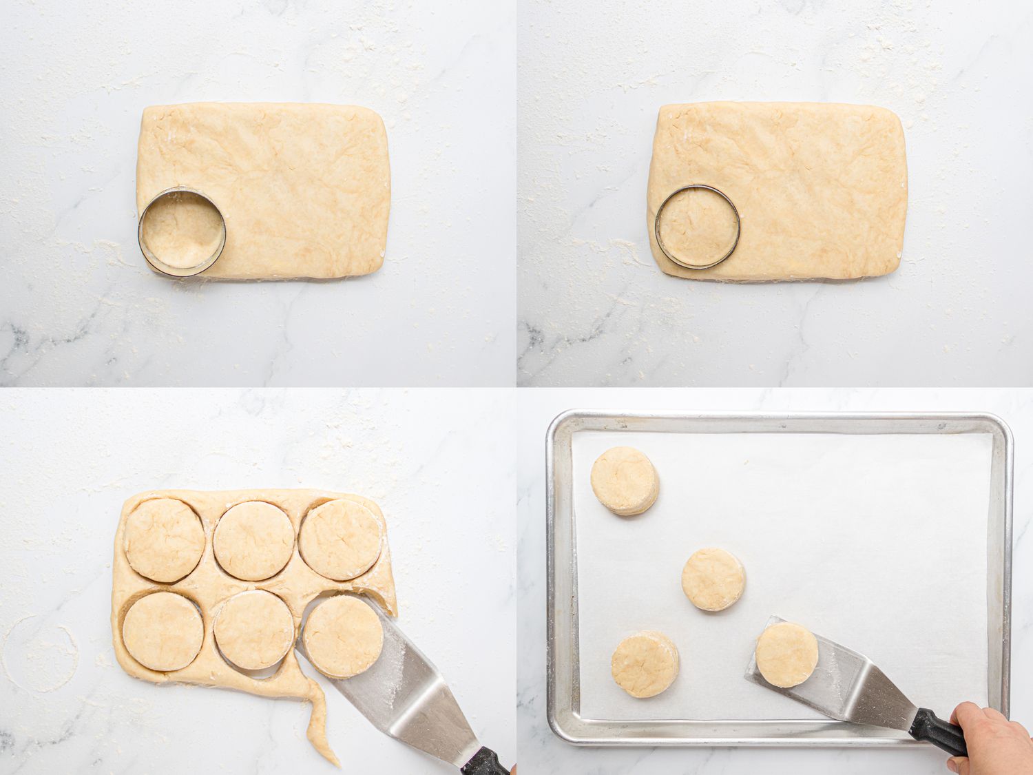 四个图像放大e collage of cutting our biscuits