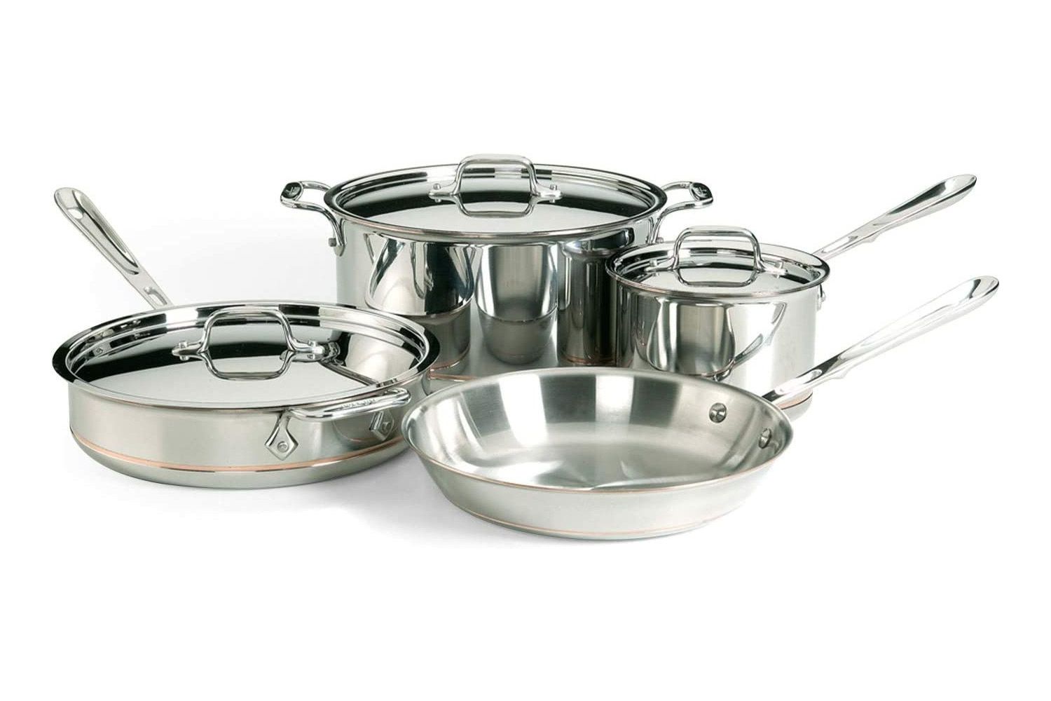 Copper Core 5-ply Bonded Cookware Set, 7 piece Set