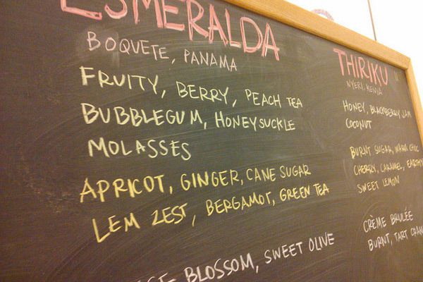 Bar menu on chalkboard