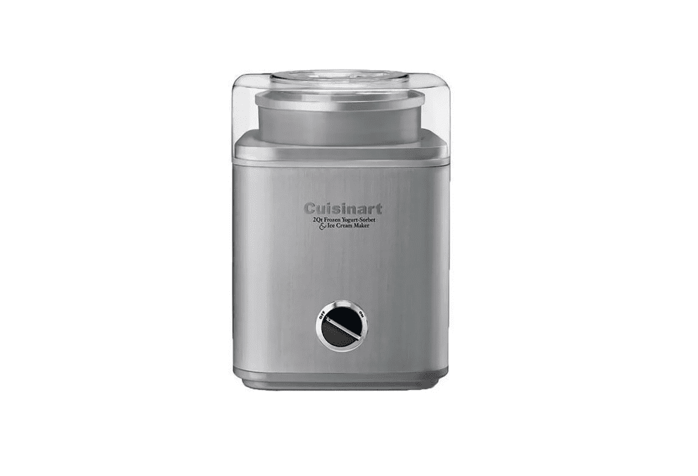 a stainless steel ice cream maker